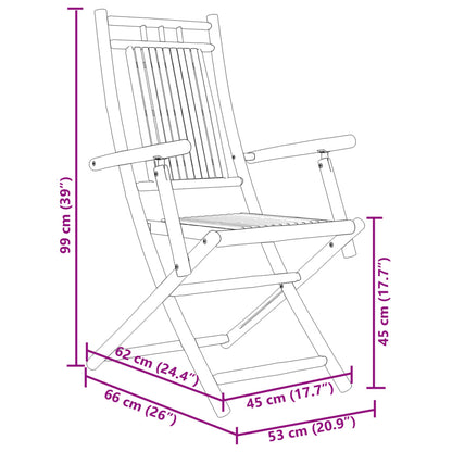 Sedie da Giardino Pieghevoli 2 pz 53x66x99 cm in Bambù | homemem39