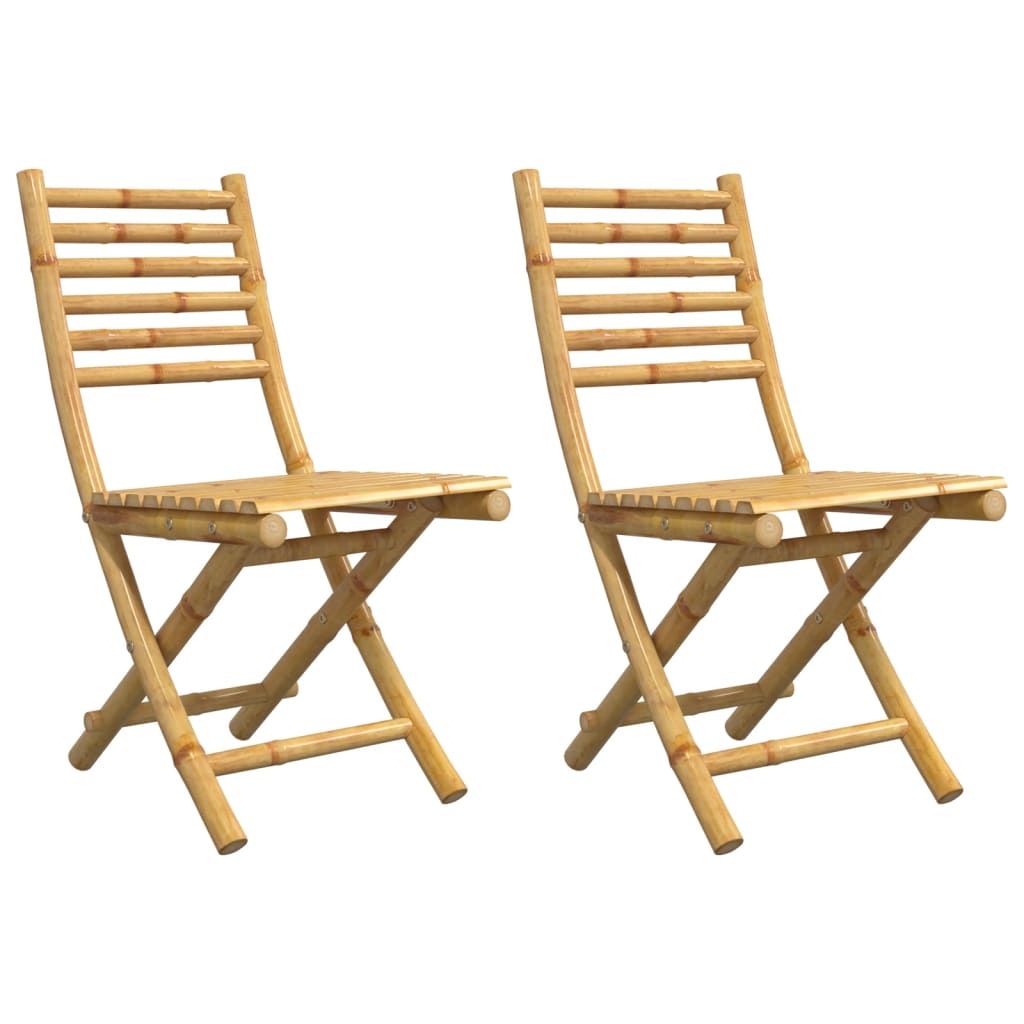 Sedie da Giardino Pieghevoli 2 pz 43x54x88 cm in Bambù | homemem39