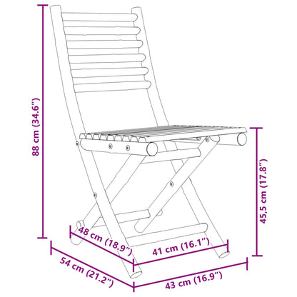 Sedie da Giardino Pieghevoli 2 pz 43x54x88 cm in Bambù | homemem39