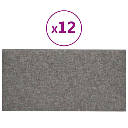Testiera da Parete 12 pcs Grigio chiaro 30 x 15 cm Tessuto | homemem39