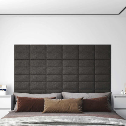 Testiera da Parete 12 pcs Grigio scuro 30 x 15 cm Tessuto | homemem39
