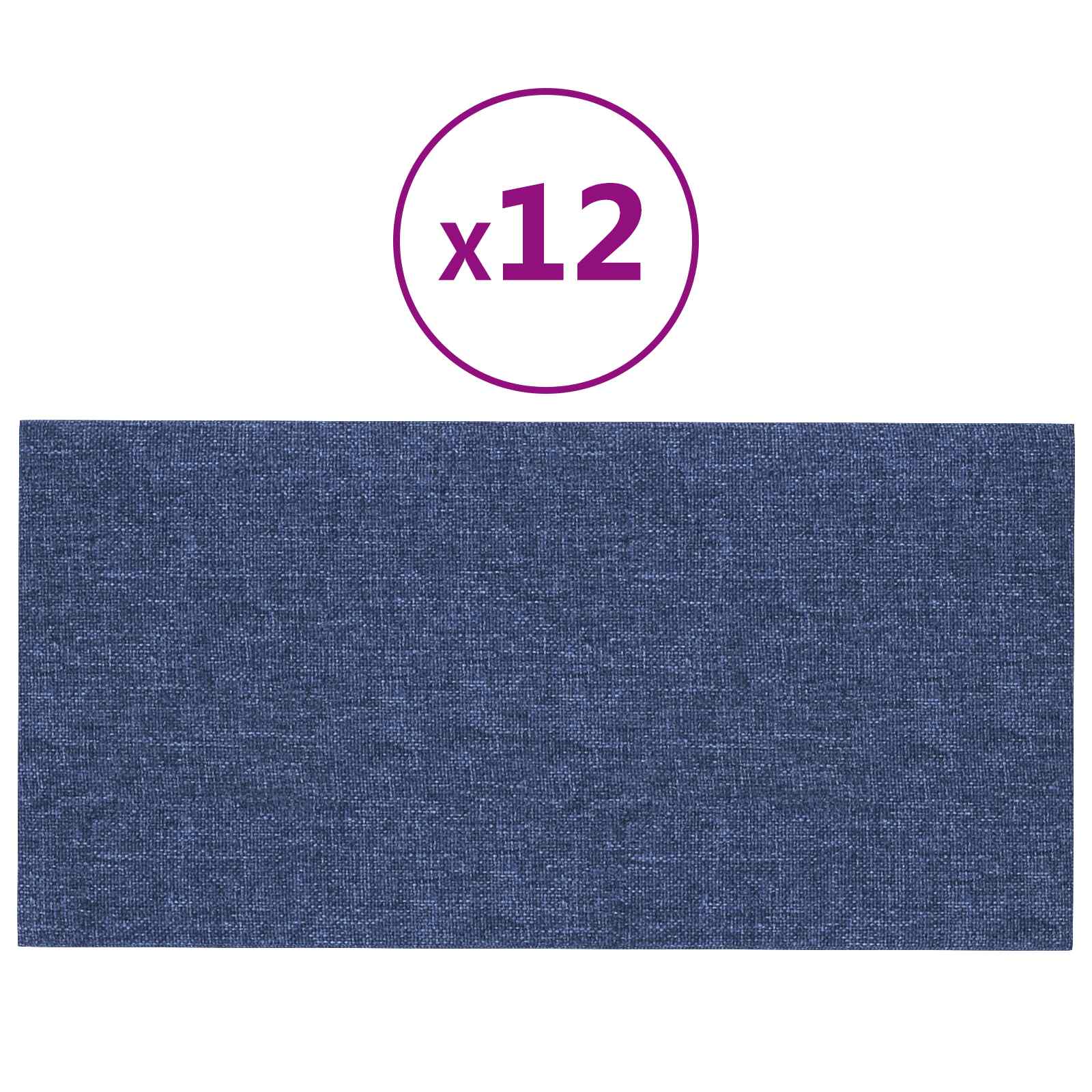 Testiera da Parete 12 pcs Blu 30 x 15 cm Tessuto | homemem39