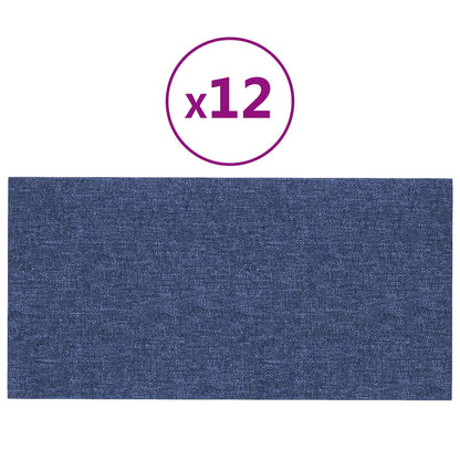 Testiera da Parete 12 pcs Blu 30 x 15 cm Tessuto | homemem39