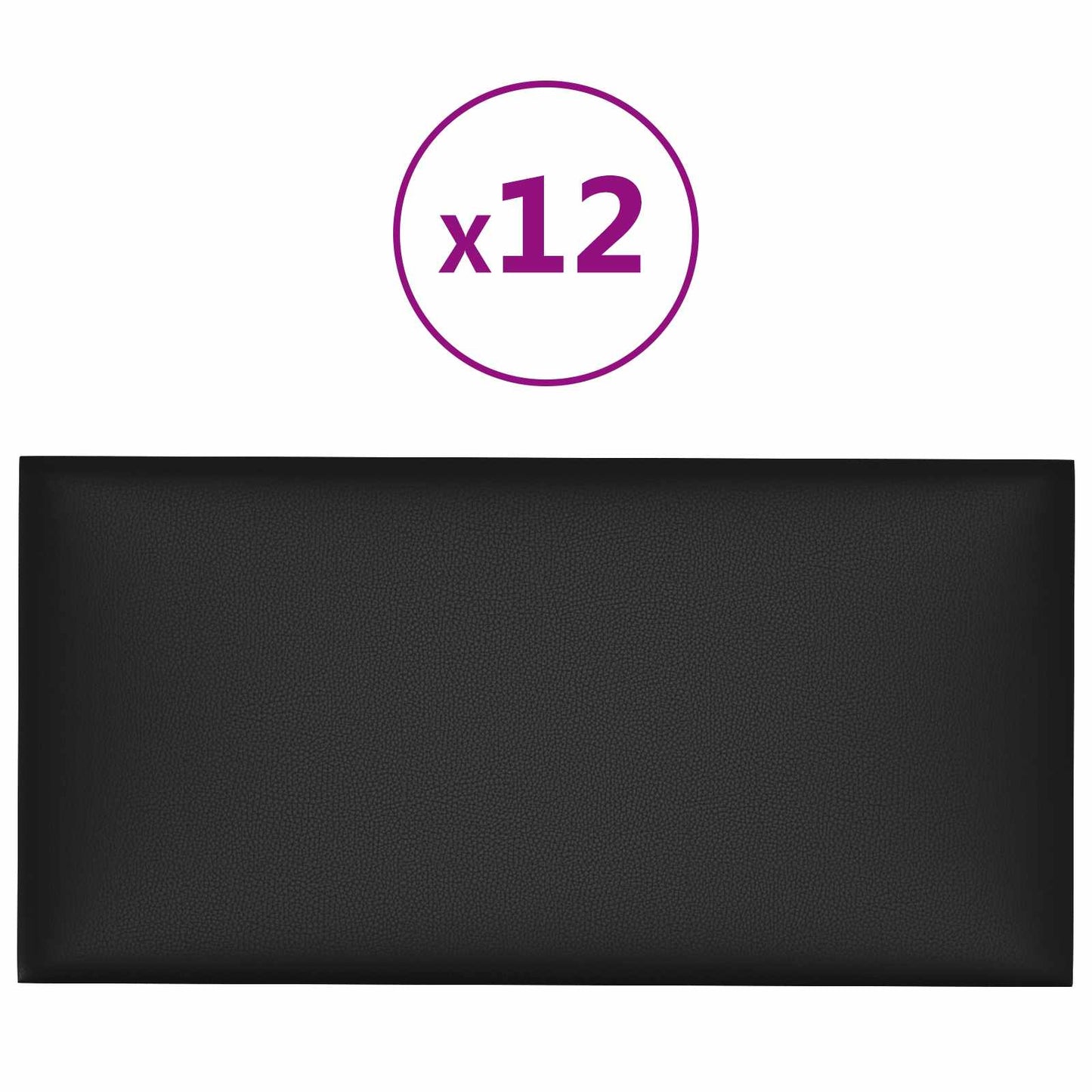 Testiera da Parete 12 pcs Nero 30 x 15 cm Tessuto | homemem39