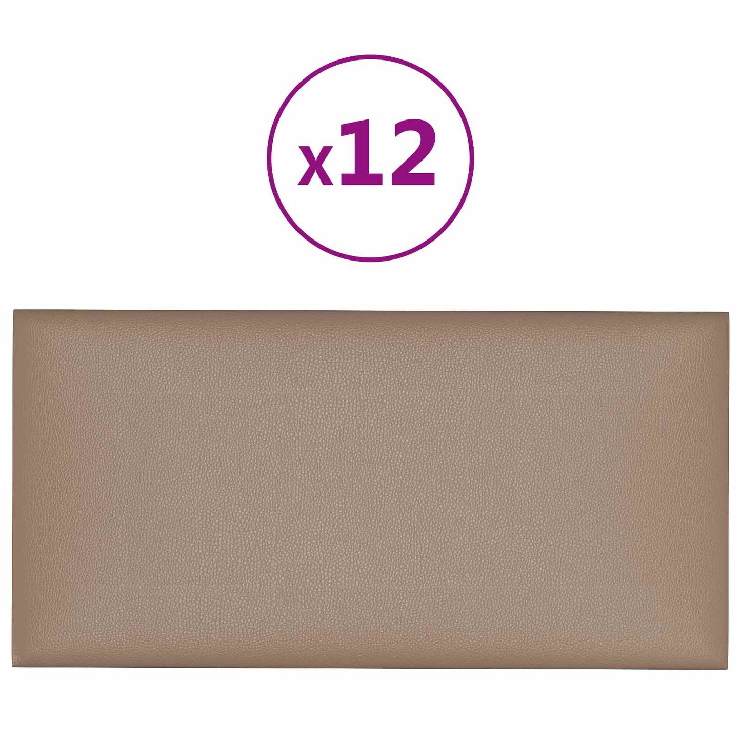 Testiera da Parete 12 pcs Cappuccino 30 x 15 cm Tessuto