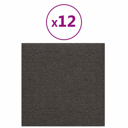Testiera da Parete 12 pcs Grigio scuro 30 x 30 cm Tessuto | homemem39