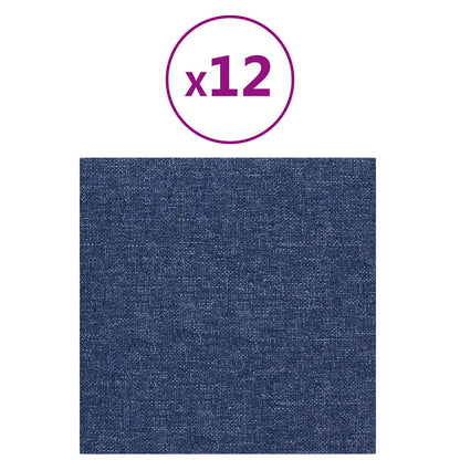 Testiera da Parete 12 pcs Blu 30 x 30 cm Tessuto | homemem39