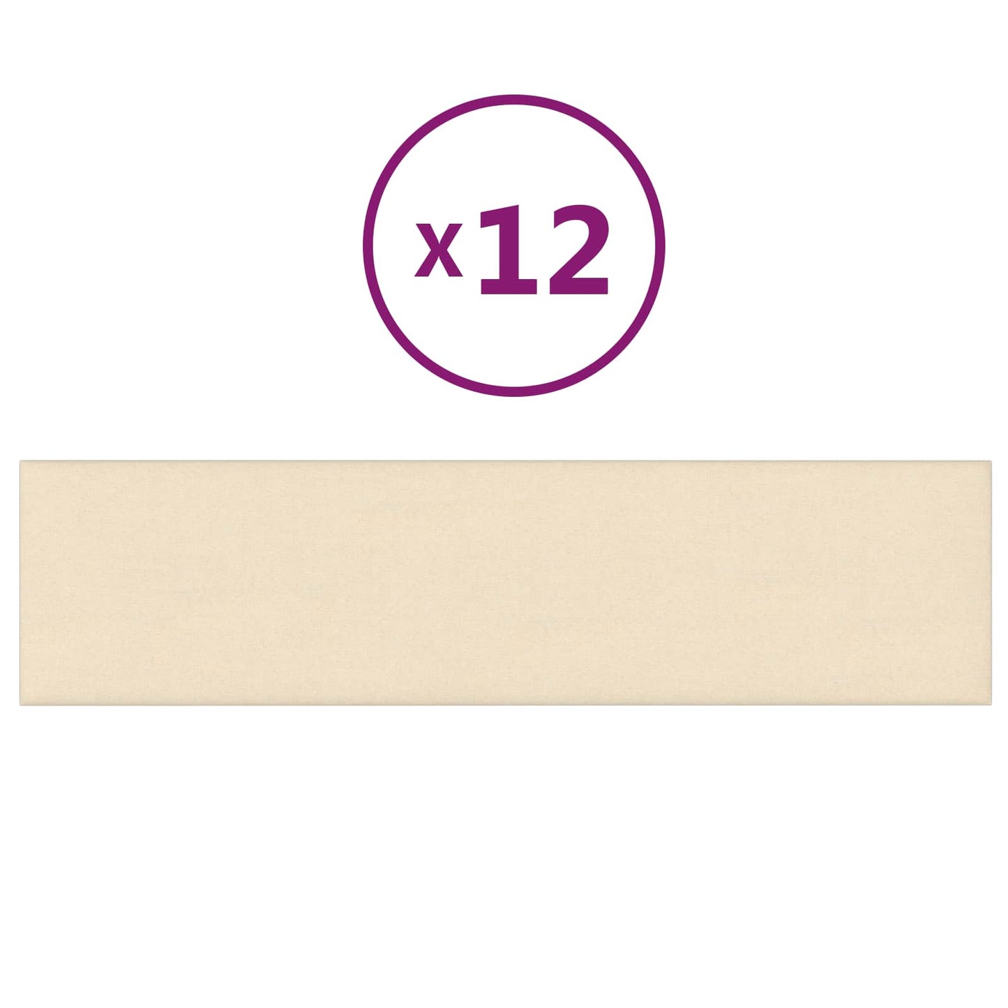 Testiera da Parete 12 pcs Crema 60 x 15 cm Tessuto | homemem39