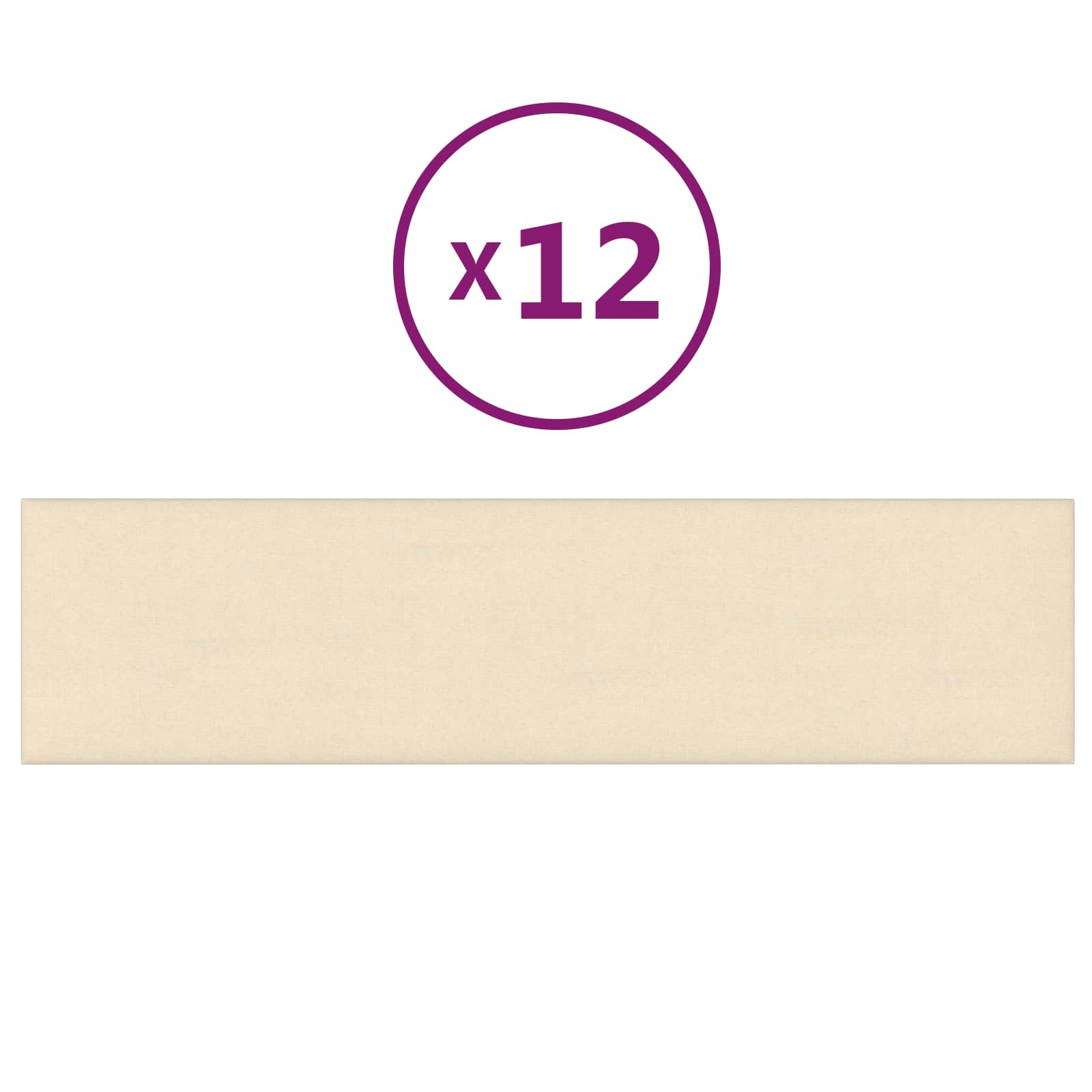 Testiera da Parete 12 pcs Crema 60 x 15 cm Tessuto | homemem39