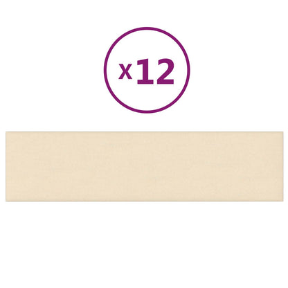 Testiera da Parete 12 pcs Crema 60 x 15 cm Tessuto | homemem39