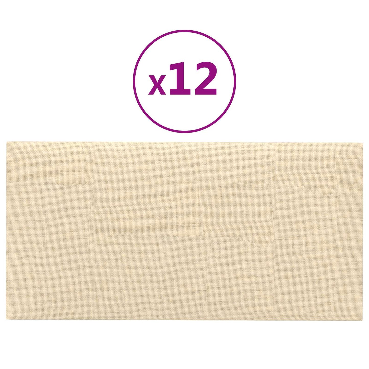 Testiera da Parete 12 pcs Crema 60 x 30 cm Tessuto | homemem39