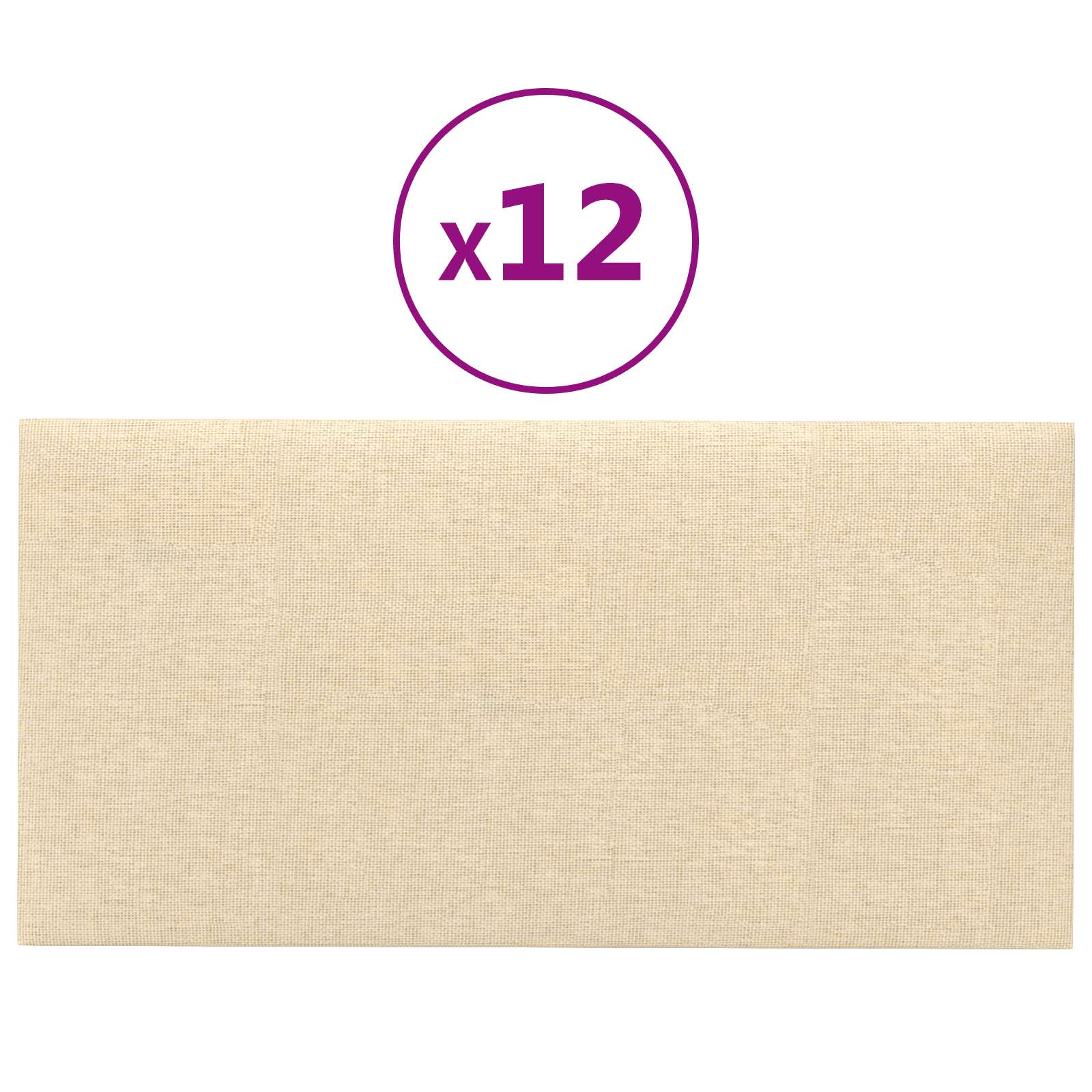 Testiera da Parete 12 pcs Crema 60 x 30 cm Tessuto | homemem39