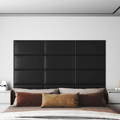 Testiera da Parete 12 pcs Nero 60 x 30 cm Tessuto | homemem39