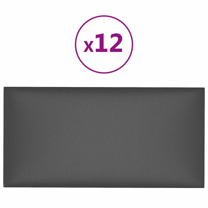 Testiera da Parete 12 pcs Grigio 60 x 30 cm Tessuto | homemem39