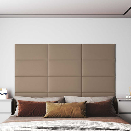 Testiera da Parete 12 pcs Cappuccino 60 x 30 cm Tessuto | homemem39