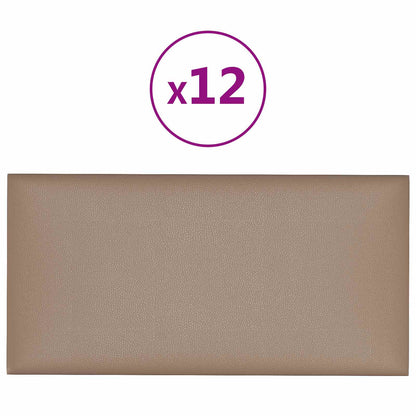 Testiera da Parete 12 pcs Cappuccino 60 x 30 cm Tessuto | homemem39