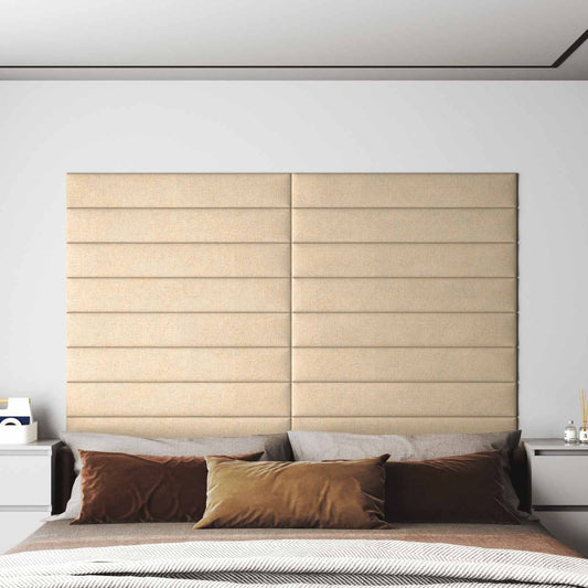 Testiera da Parete 12 pcs Crema 90 x 15 cm Tessuto | homemem39