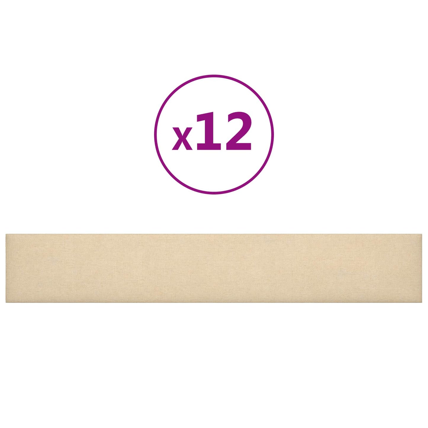 Testiera da Parete 12 pcs Crema 90 x 15 cm Tessuto | homemem39