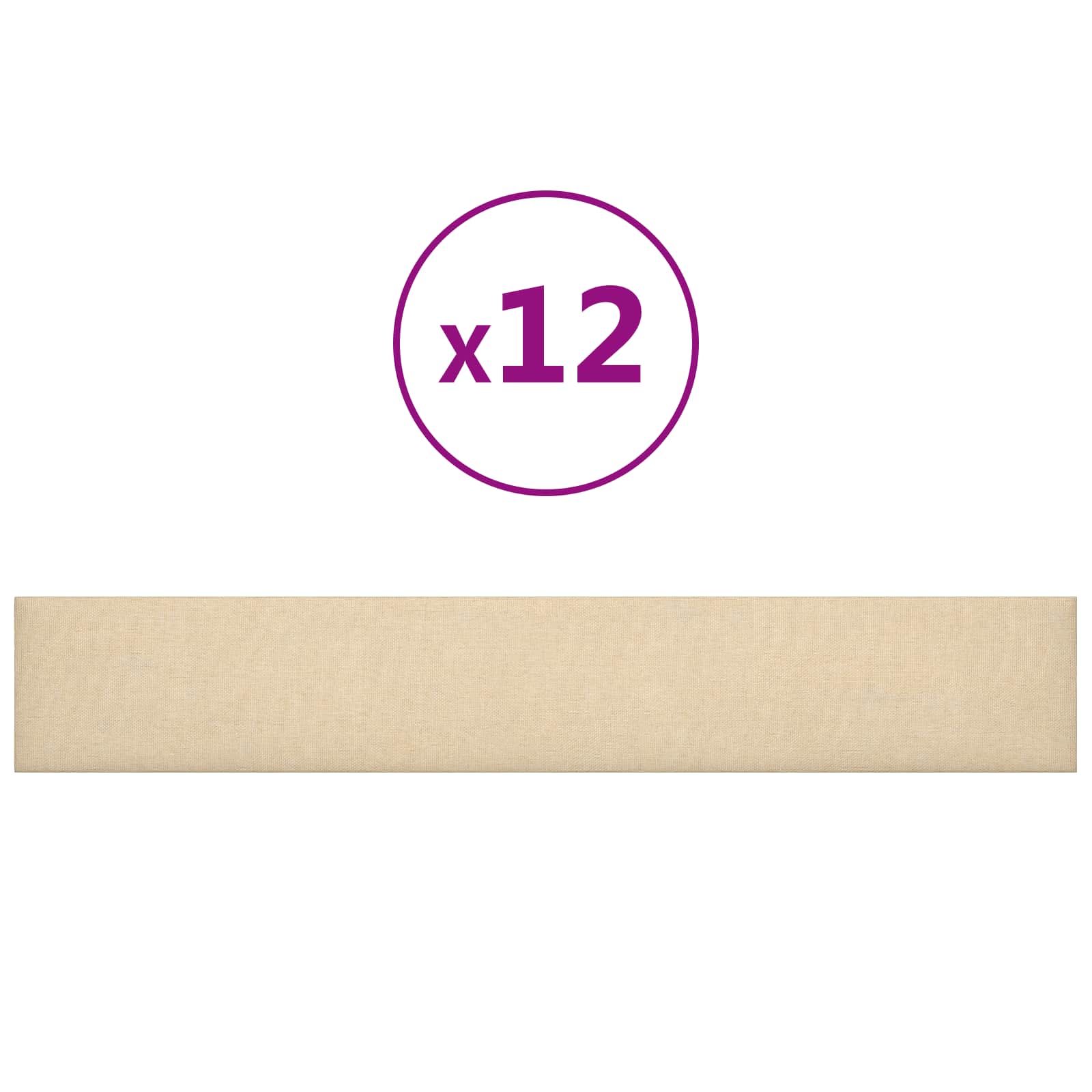 Testiera da Parete 12 pcs Crema 90 x 15 cm Tessuto | homemem39
