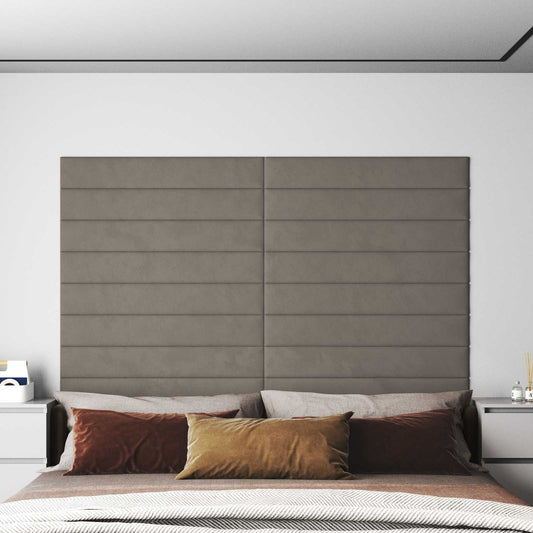 Testiera da Parete 12 pcs Grigio Chiaro Velluto | homemem39