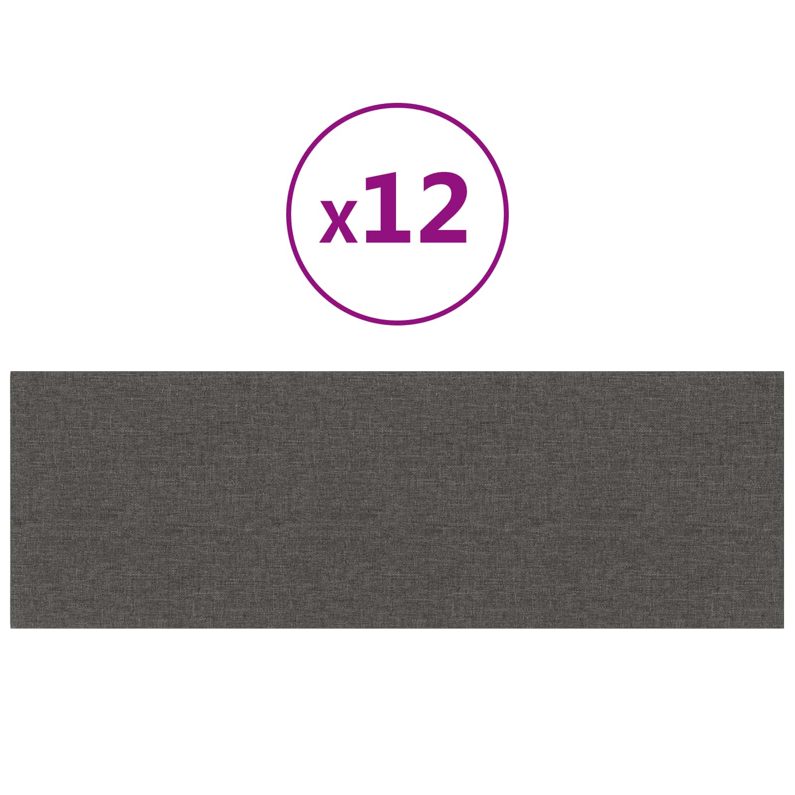 Testiera da Parete 12 pcs Grigio scuro 90 x 30 cm Tessuto | homemem39