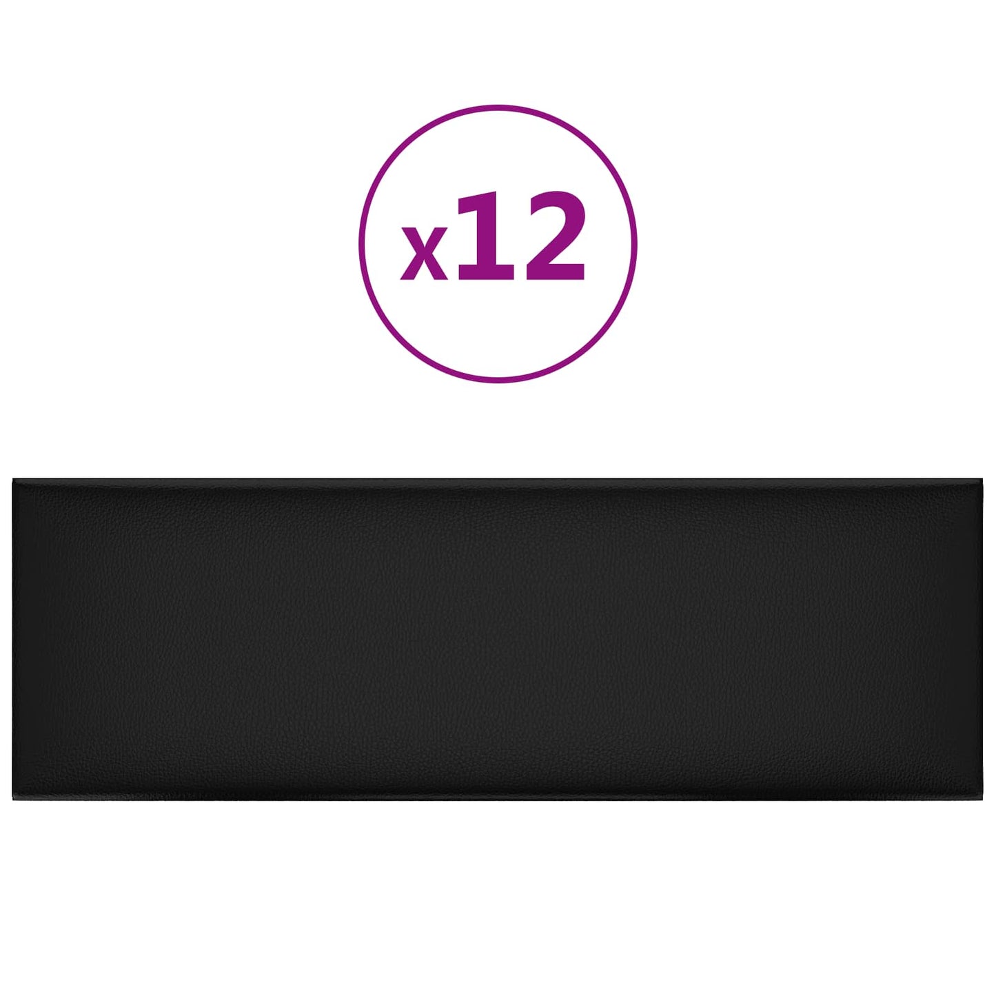 Testiera da Parete 12 pcs Nero 90 x 30 cm Tessuto | homemem39