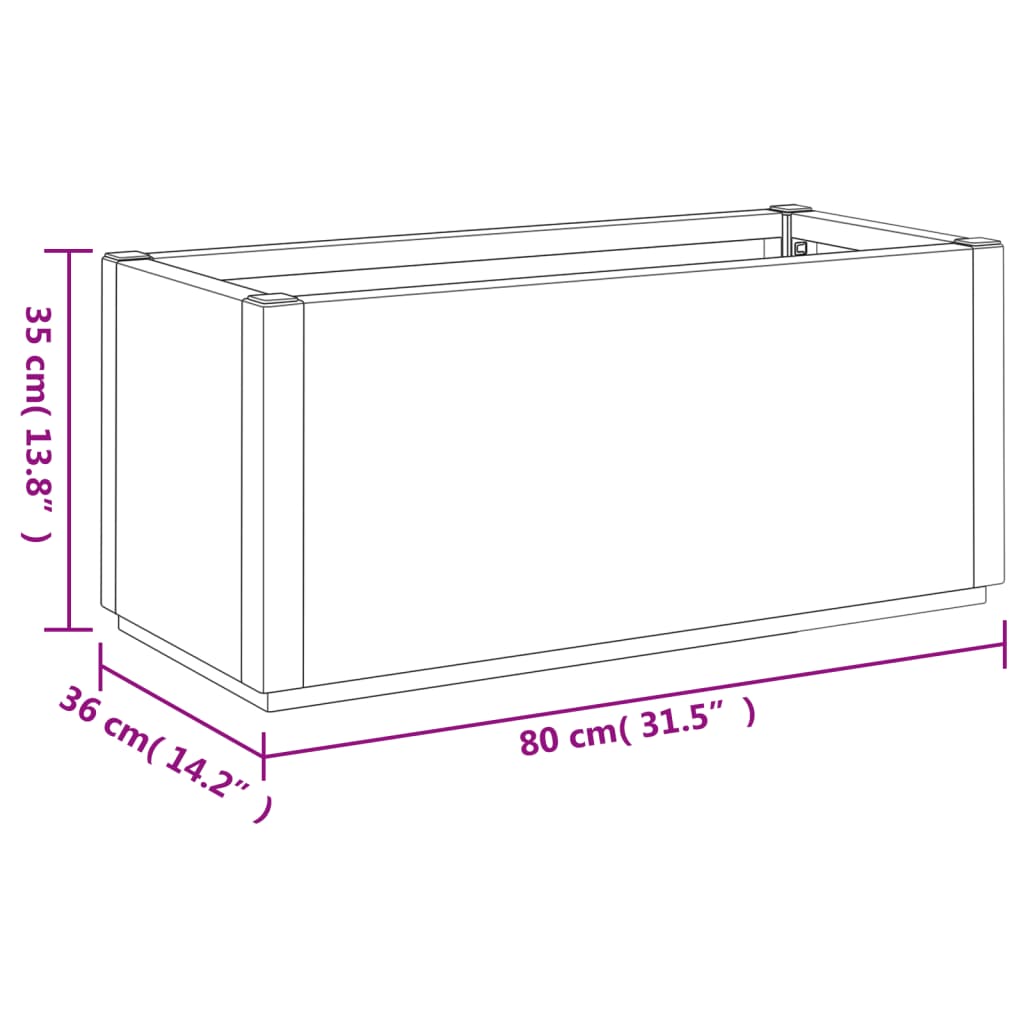 Fioriera da Giardino Marrone Chiaro 80x36x35 cm in PP - homemem39