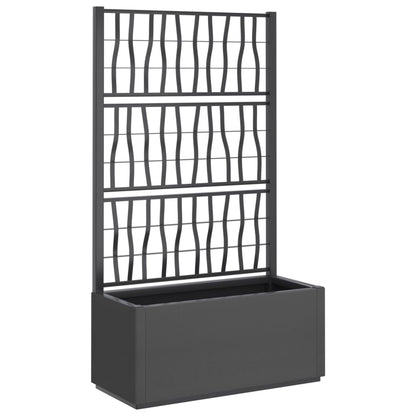 Fioriera da Giardino con Traliccio Grigio Scuro 80x36x140 cm PP - homemem39