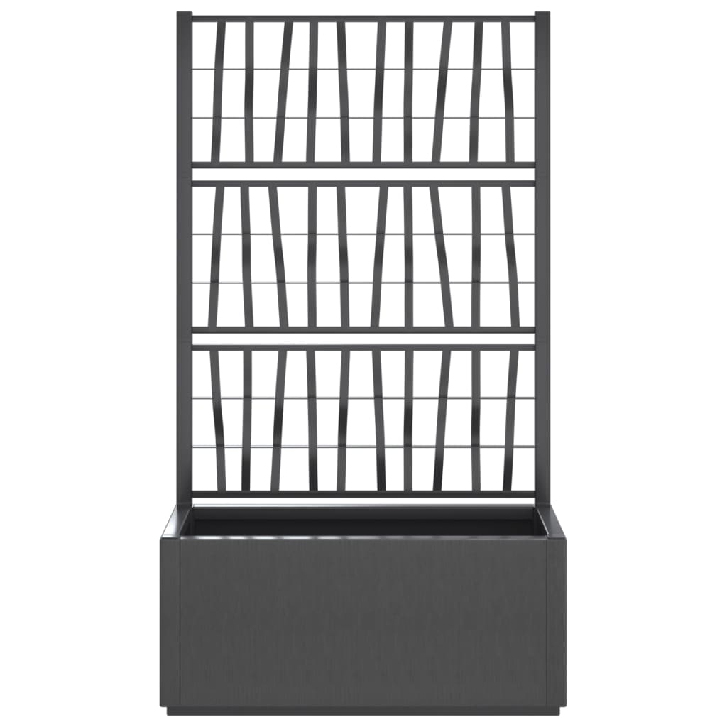 Fioriera da Giardino con Traliccio Grigio Scuro 80x36x140 cm PP - homemem39