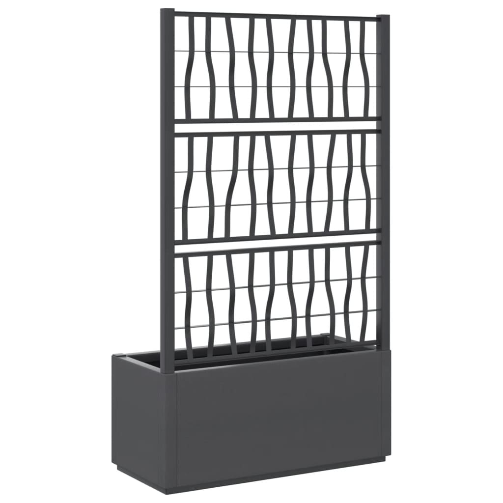 Fioriera da Giardino con Traliccio Grigio Scuro 80x36x140 cm PP - homemem39