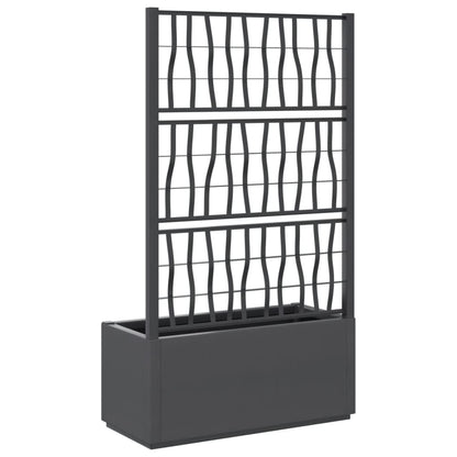 Fioriera da Giardino con Traliccio Grigio Scuro 80x36x140 cm PP - homemem39