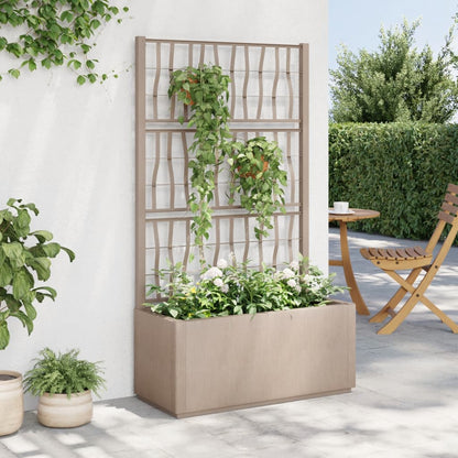 Fioriera Giardino con Traliccio Marrone Chiaro 80x36x140 cm PP - homemem39