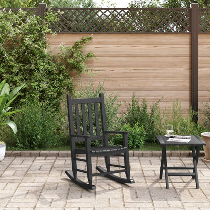 Sedia a Dondolo per Bambini nera in Legno Massello di Pioppo