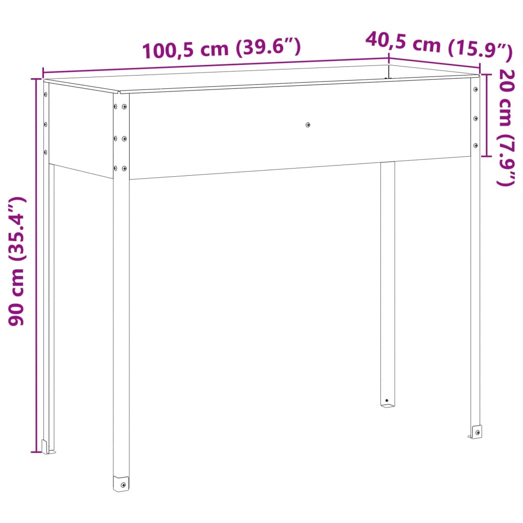 Fioriera da Giardino 100,5x40,5x90 cm in Acciaio Corten | homemem39