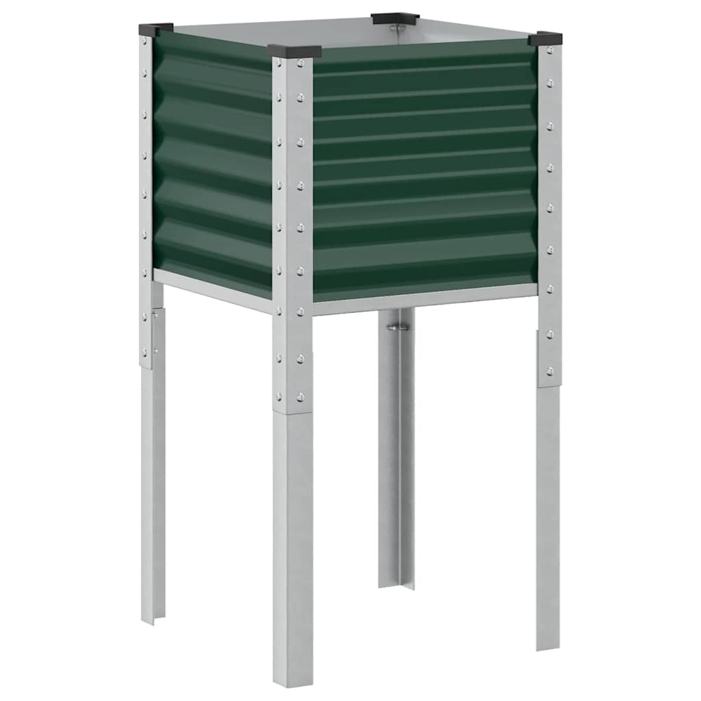 Fioriera da giardino verde 45x45x88 cm in acciaio | homemem39
