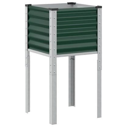 Fioriera da giardino verde 45x45x88 cm in acciaio | homemem39
