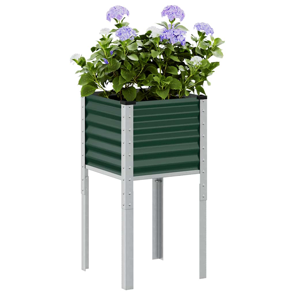 Fioriera da giardino verde 45x45x88 cm in acciaio | homemem39
