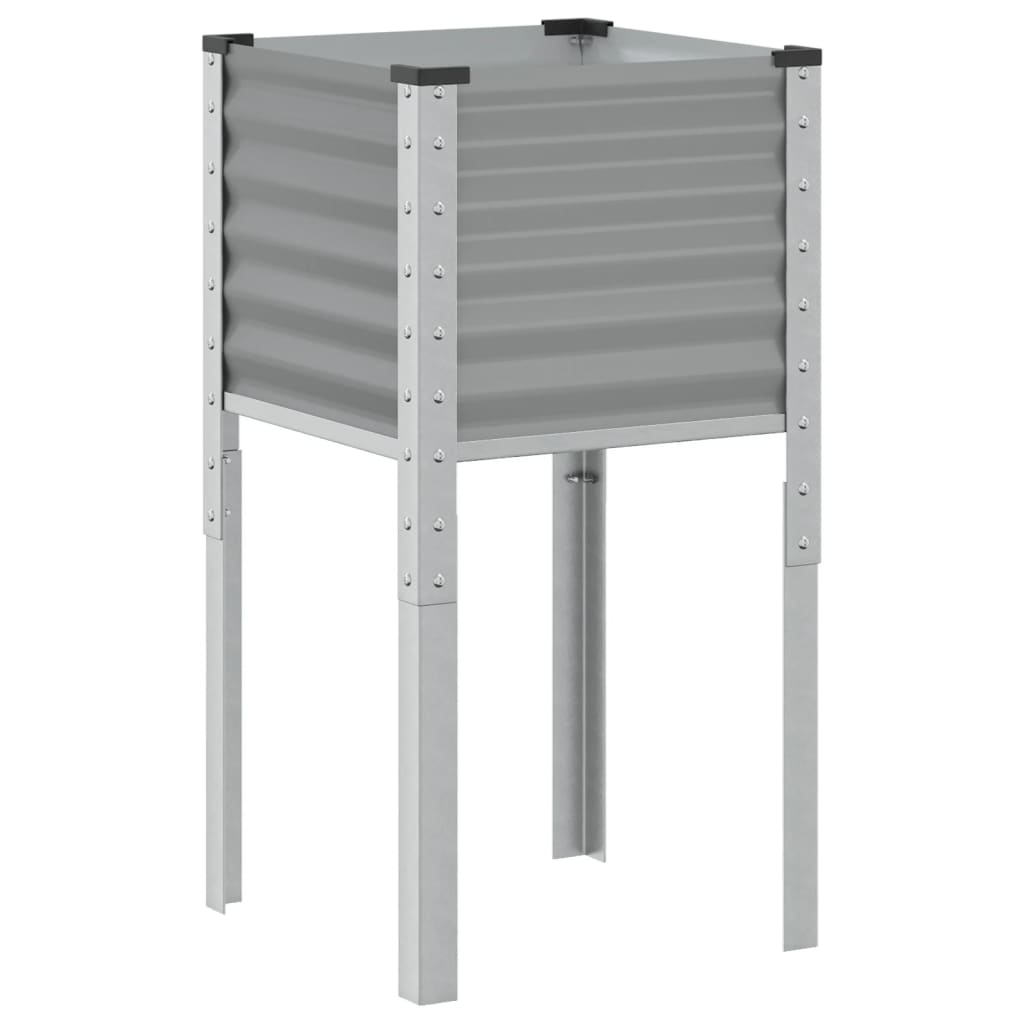 Fioriera da Giardino Grigia 45x45x88 cm in Acciaio | homemem39
