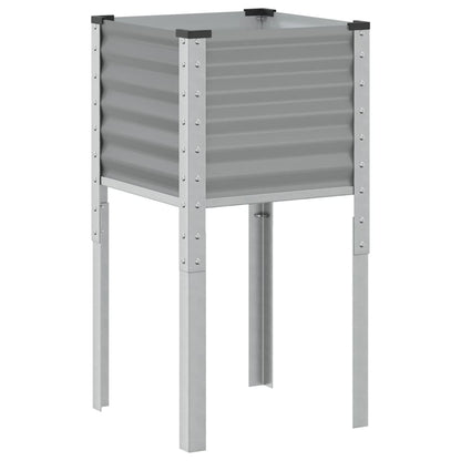 Fioriera da Giardino Grigia 45x45x88 cm in Acciaio | homemem39