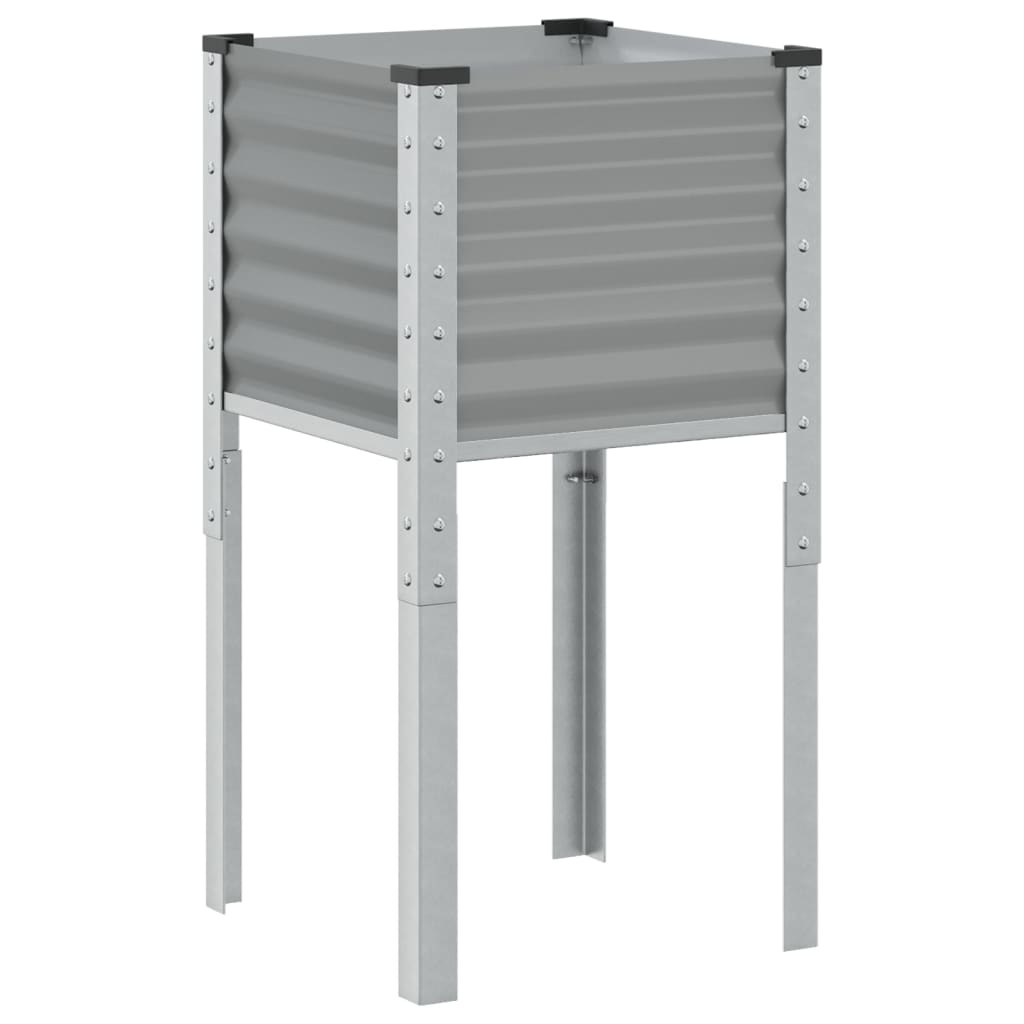 Fioriera da Giardino Grigia 45x45x88 cm in Acciaio | homemem39