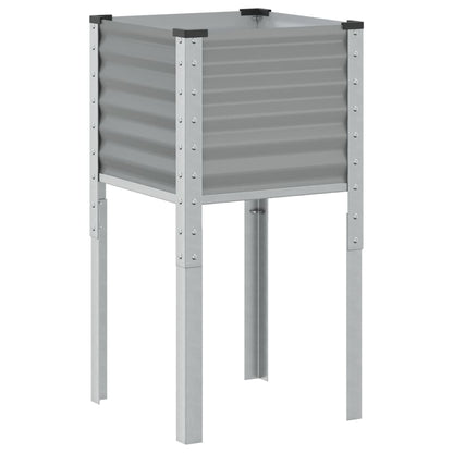 Fioriera da Giardino Grigia 45x45x88 cm in Acciaio | homemem39