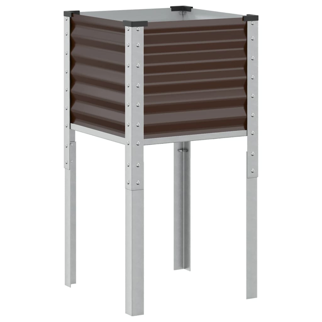 Fioriera da giardino marrone 45x45x88 cm in acciaio | homemem39