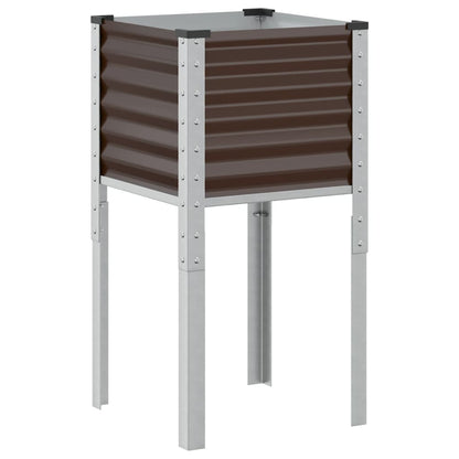 Fioriera da giardino marrone 45x45x88 cm in acciaio | homemem39