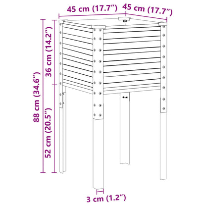 Fioriera da giardino marrone 45x45x88 cm in acciaio | homemem39