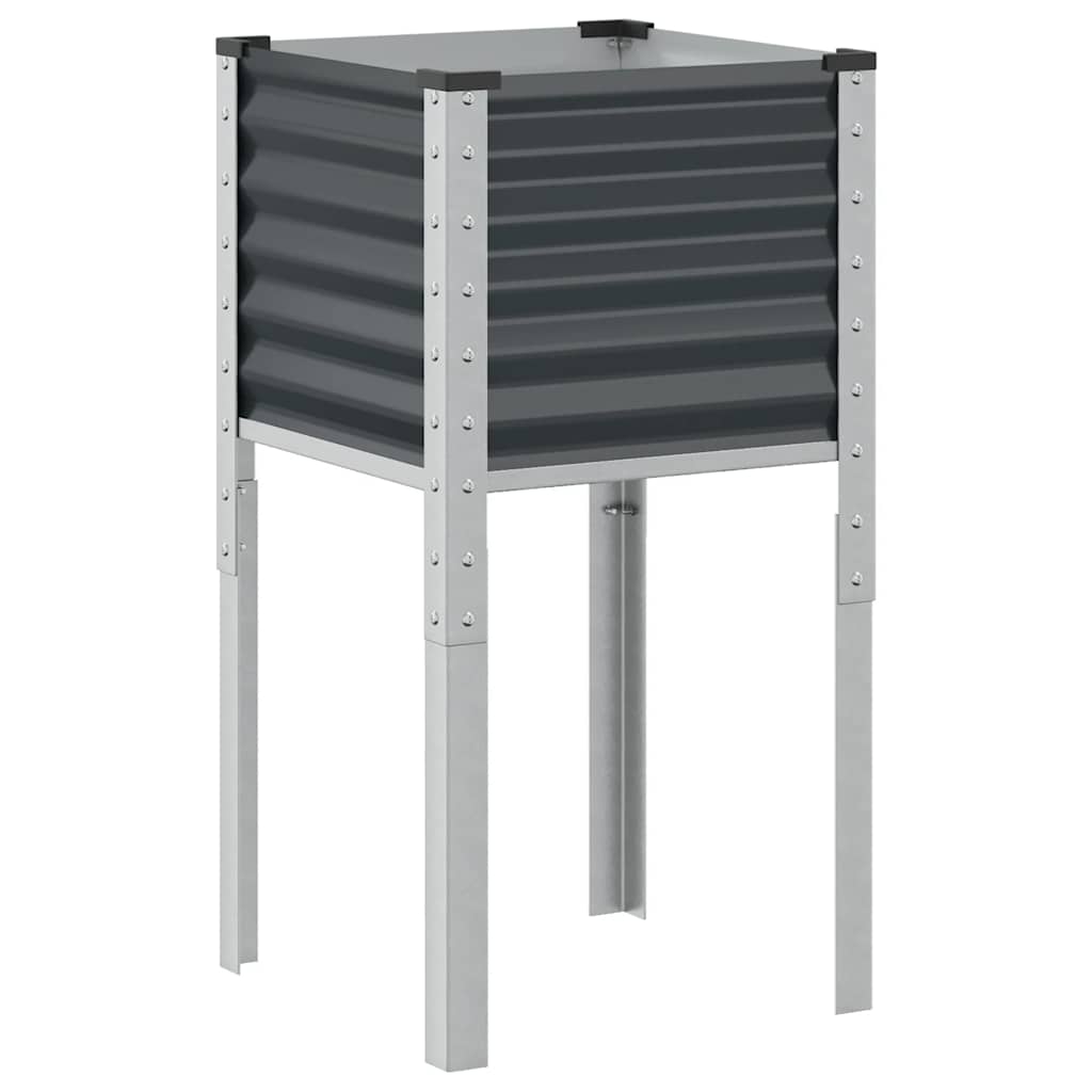Fioriera da giardino antracite 45x45x88 cm in acciaio - homemem39
