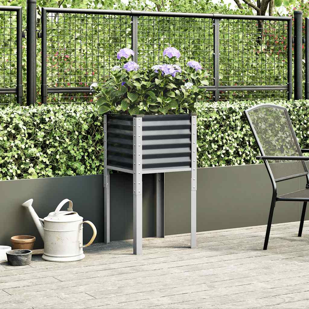 Fioriera da giardino antracite 45x45x88 cm in acciaio - homemem39