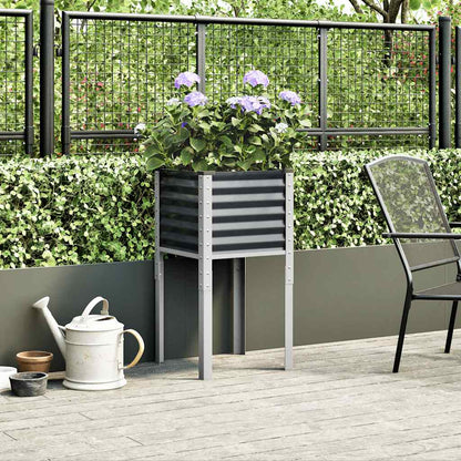 Fioriera da giardino antracite 45x45x88 cm in acciaio - homemem39