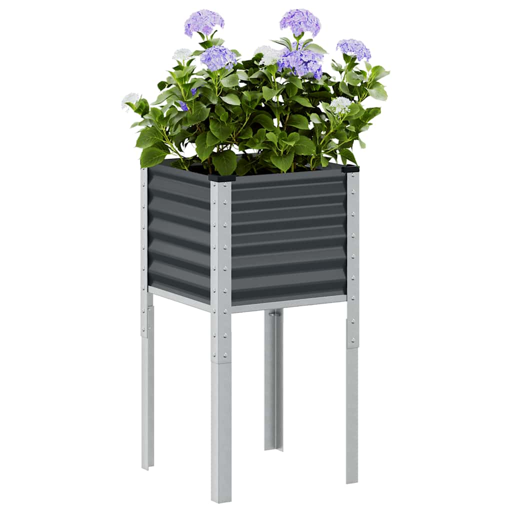Fioriera da giardino antracite 45x45x88 cm in acciaio - homemem39