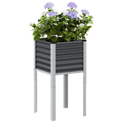Fioriera da giardino antracite 45x45x88 cm in acciaio - homemem39