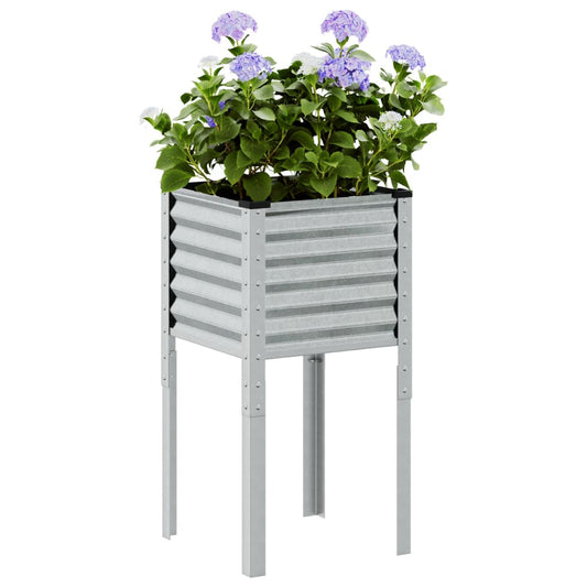Fioriera da giardino 45x45x88 cm in acciaio zincato | homemem39